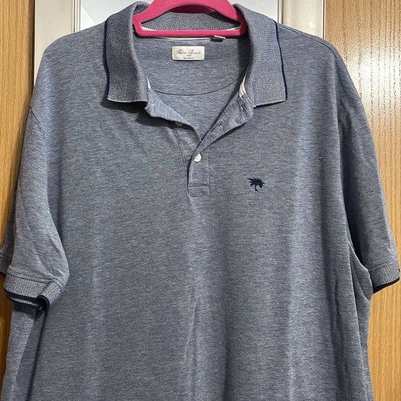 Palm Beach 2XL Classic Fit Blue and white 3 button golf polo shirt - Picture 2 of 10